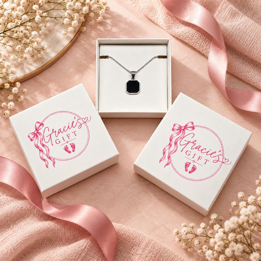 Custom Necklace Packaging for Gracie's Gift packaging