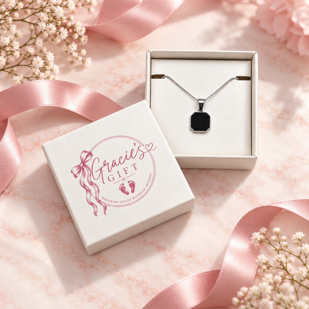 Custom Necklace Packaging for Gracie's Gift packaging