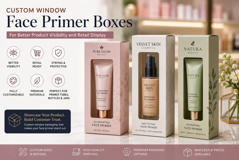 Custom Window Face Primer Boxes for Better Product Visibility and Retail Display