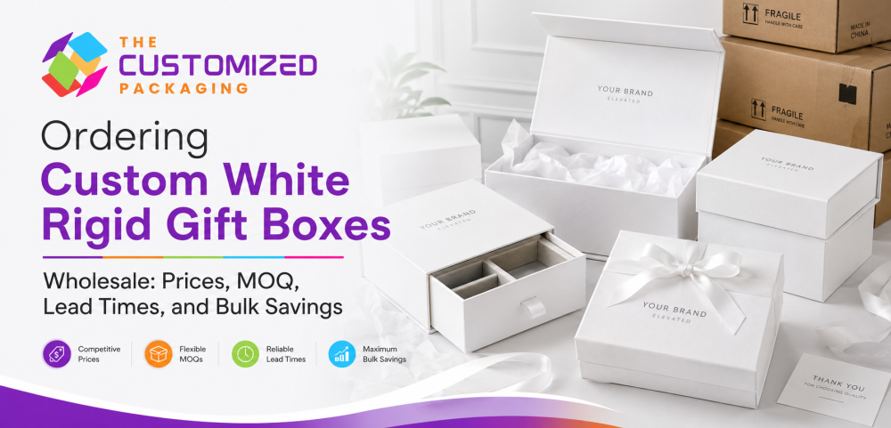 Ordering Custom White Rigid Gift Boxes Wholesale: Prices, MOQ, Lead Times, and Bulk Savings