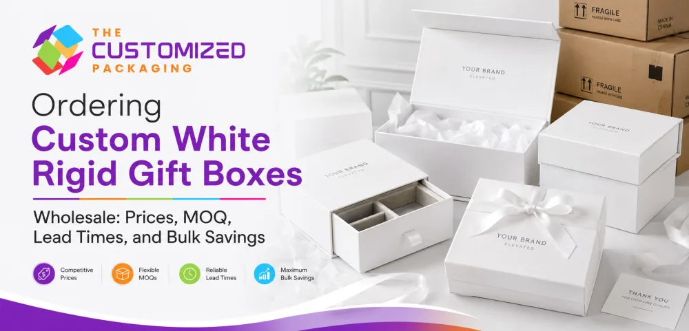 Ordering Custom White Rigid Gift Boxes Wholesale: Prices, MOQ, Lead Times, and Bulk Savings
