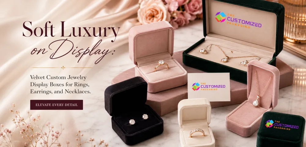 Soft Luxury on Display: Velvet Custom Jewelry Display Boxes for Rings, Earrings, and Necklaces