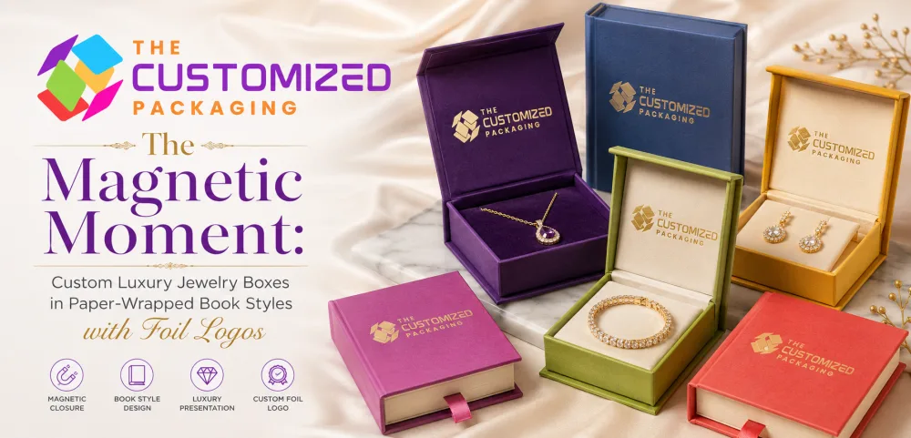 The Magnetic Moment: Custom Luxury Jewelry Boxes in Paper-Wrapped Book Styles with Foil Logos