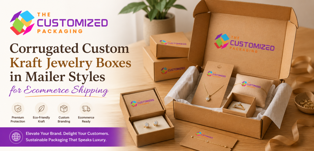 Corrugated Custom Kraft Jewelry Boxes in Mailer Styles for Ecommerce Shipping