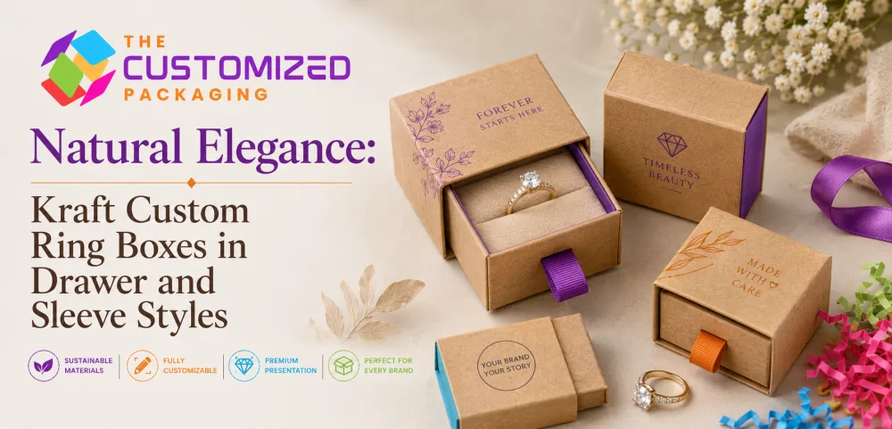 Natural Elegance: Kraft Custom Ring Boxes in Drawer and Sleeve Styles