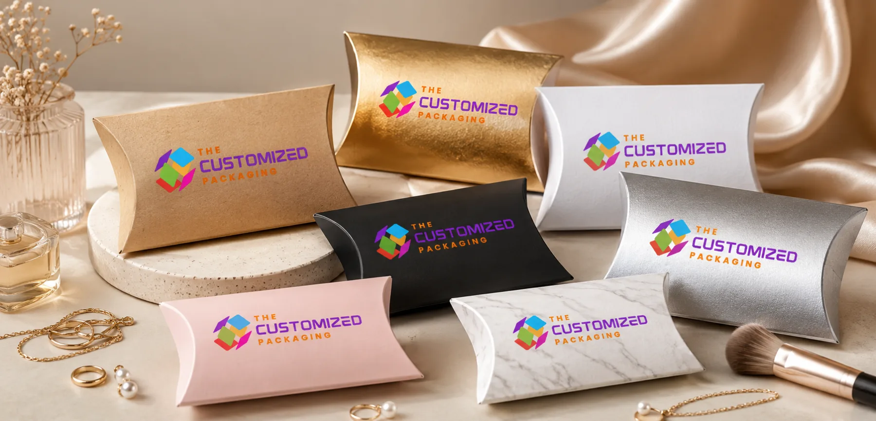 Custom Pillow Boxes for Jewelry Brands Custom Pillow Boxes for Jewelry Brands