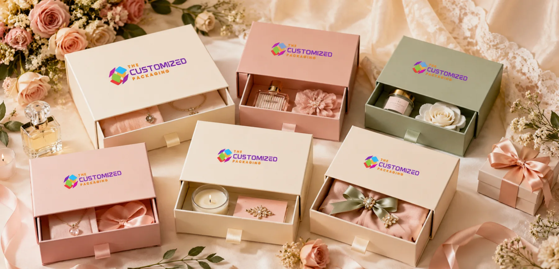 Drawer Boxes for Perfume, Cosmetics, and Beauty Gifts