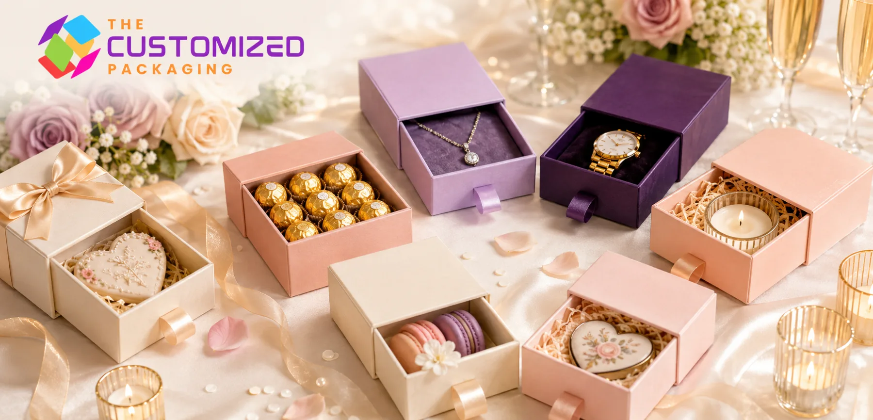 Drawer-Style Rigid Party Favor Boxes Drawer-Style Rigid Party Favor Boxes