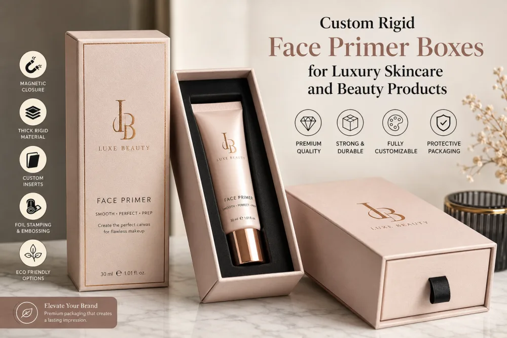Custom Rigid Face Primer Boxes for Luxury Skincare and Beauty Products