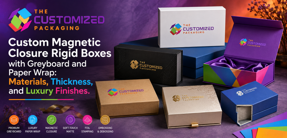 Custom Magnetic Closure Rigid Boxes with Greyboard and Paper Wrap: Materials, Thickness, and Luxury Finishes