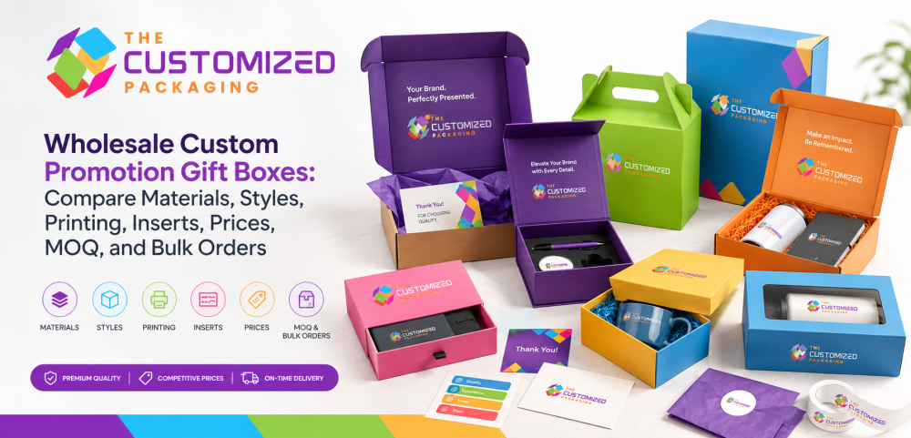Wholesale Custom Promotion Gift Boxes: Compare Materials, Styles, Printing, Inserts, Prices, MOQ, and Bulk Orders
