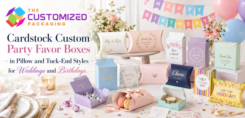 Cardstock Party Favor Boxes: Pillow vs Tuck-End for Weddings & Birthdays