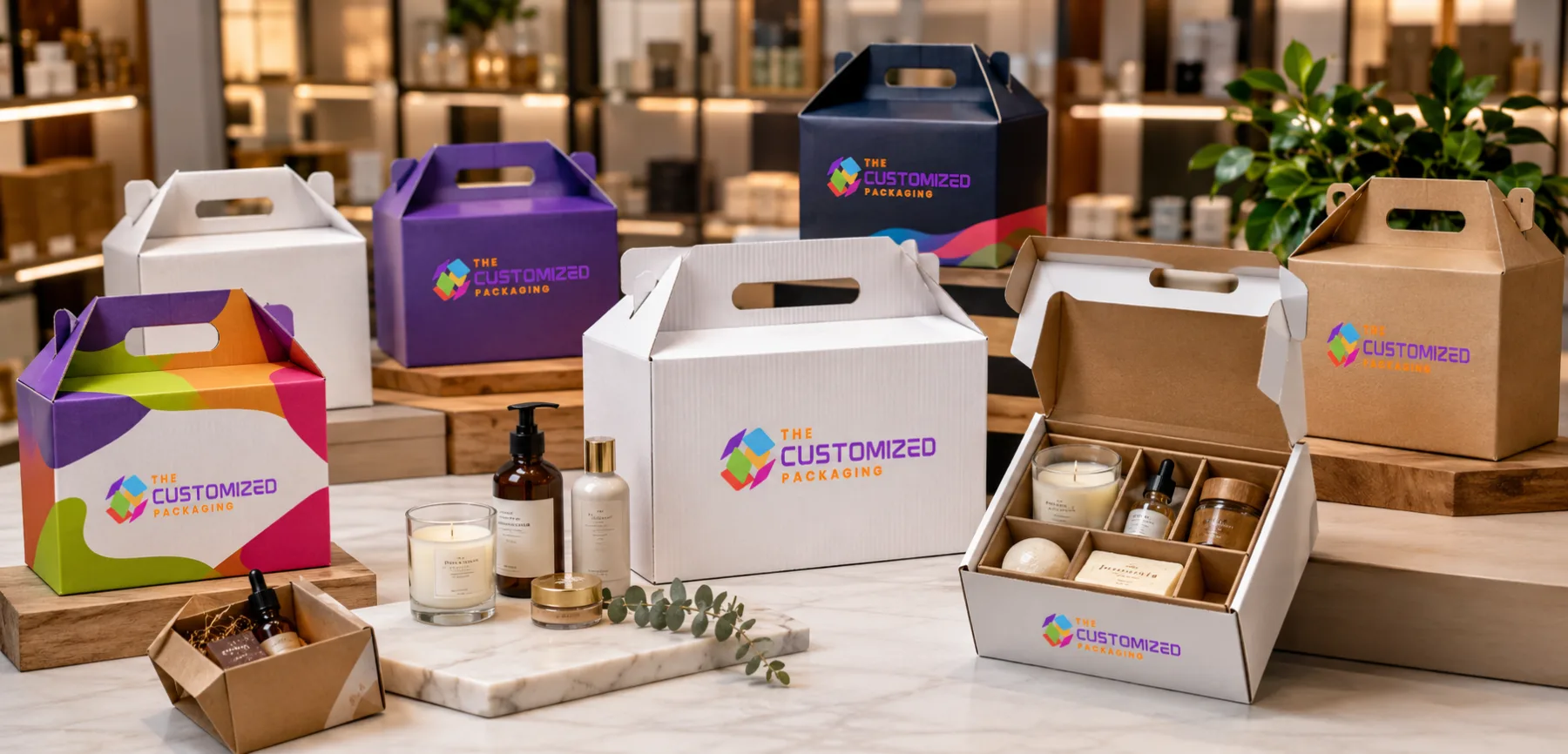 Retail Gable Boxes for Take-Home Product Bundles Retail Gable Boxes for Take-Home Product Bundles
