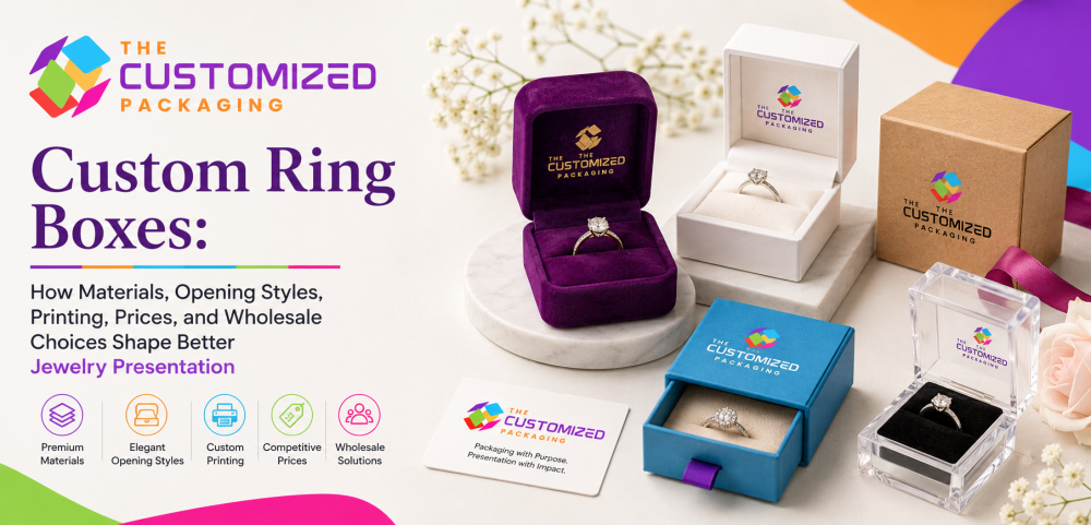 Custom Ring Boxes: How Materials, Opening Styles, Printing, Prices, and Wholesale Choices Shape Better Jewelry Presentation