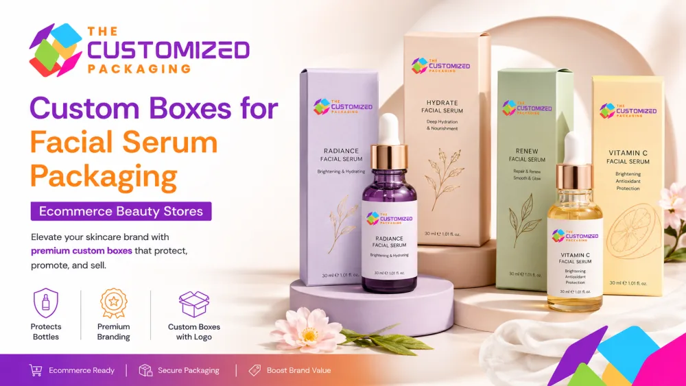 Custom Boxes for Facial Serum Packaging for Ecommerce Beauty Stores
