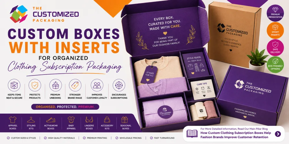 Custom Boxes with Inserts for Organized Clothing Subscription Packaging