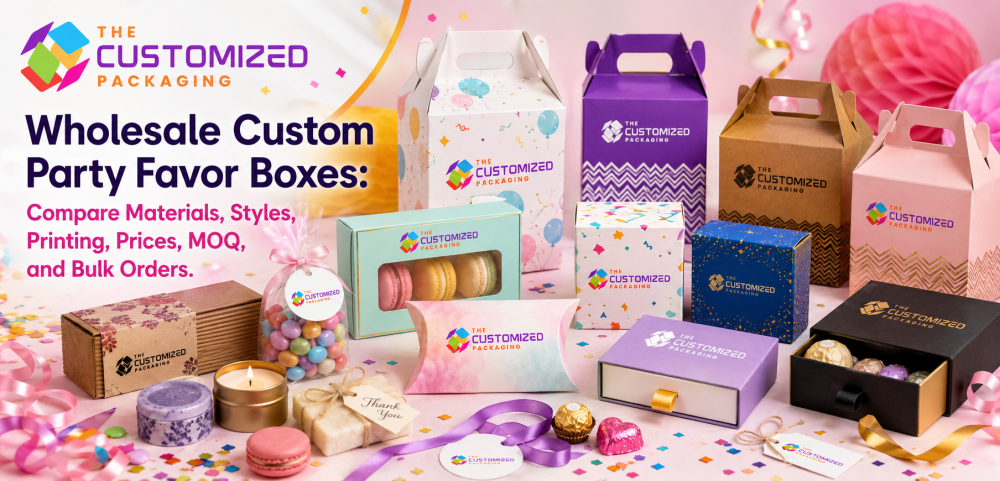 Wholesale Custom Party Favor Boxes: Compare Materials, Styles, Printing, Prices, MOQ, and Bulk Orders