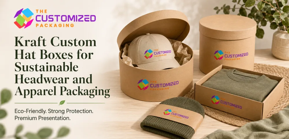 Kraft Custom Hat Boxes for Sustainable Headwear and Apparel Packaging