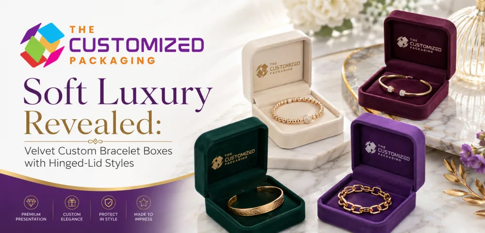 Soft Luxury Revealed: Velvet Custom Bracelet Boxes with Hinged-Lid Styles