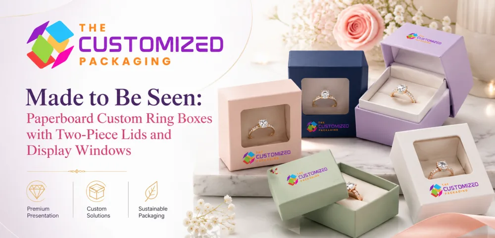 Made to Be Seen: Paperboard Custom Ring Boxes with Two-Piece Lids and Display Windows