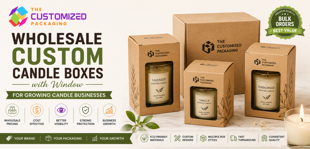 Wholesale Custom Candle Boxes with Window for Growing Candle Businesses