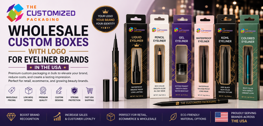 Wholesale Custom Boxes with Logo for Eyeliner Brands in the USA