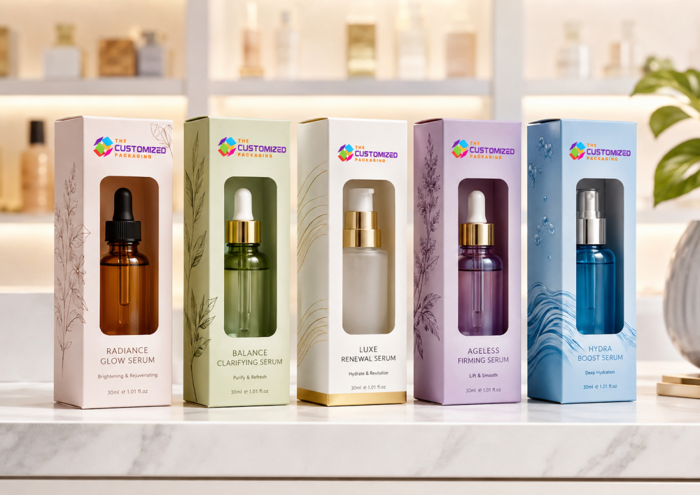 Window Custom Boxes for Serum Bottles to Increase Retail Shelf Visibility