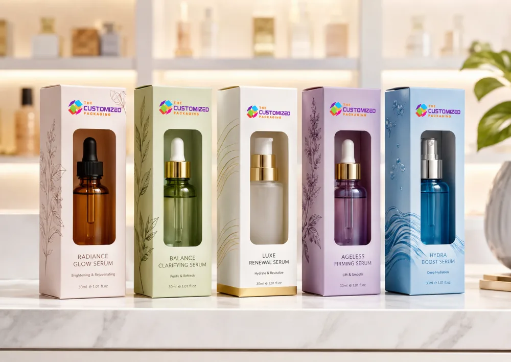 Window Custom Boxes for Serum Bottles to Increase Retail Shelf Visibility