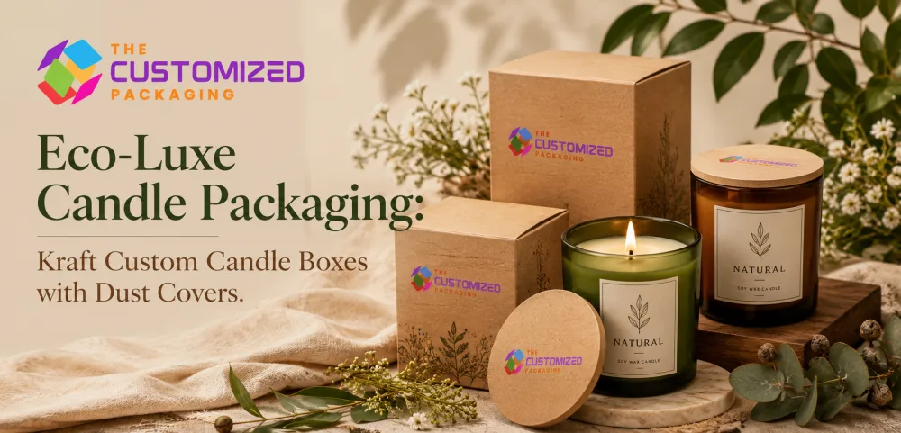 Eco-Luxe Candle Packaging: Kraft Custom Candle Boxes with Dust Covers