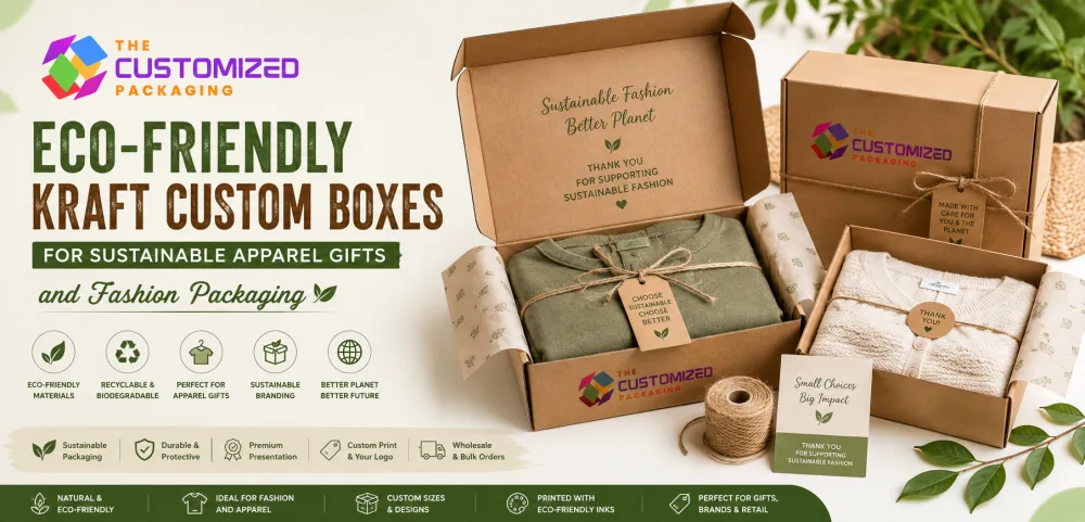 Eco-Friendly Kraft Custom Boxes for Sustainable Apparel Gifts and Fashion Packaging