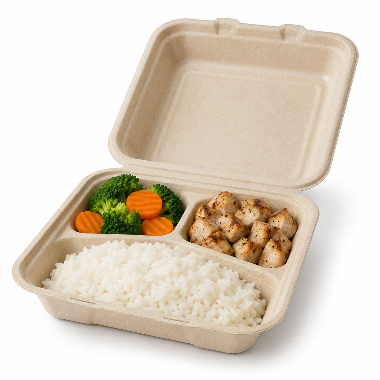 3-Compartment Fiber Takeout Boxes — packaging view 2 thumbnail